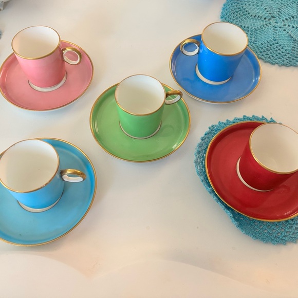 Multicolor Teacup and Saucer Set - Picture 1 of 6